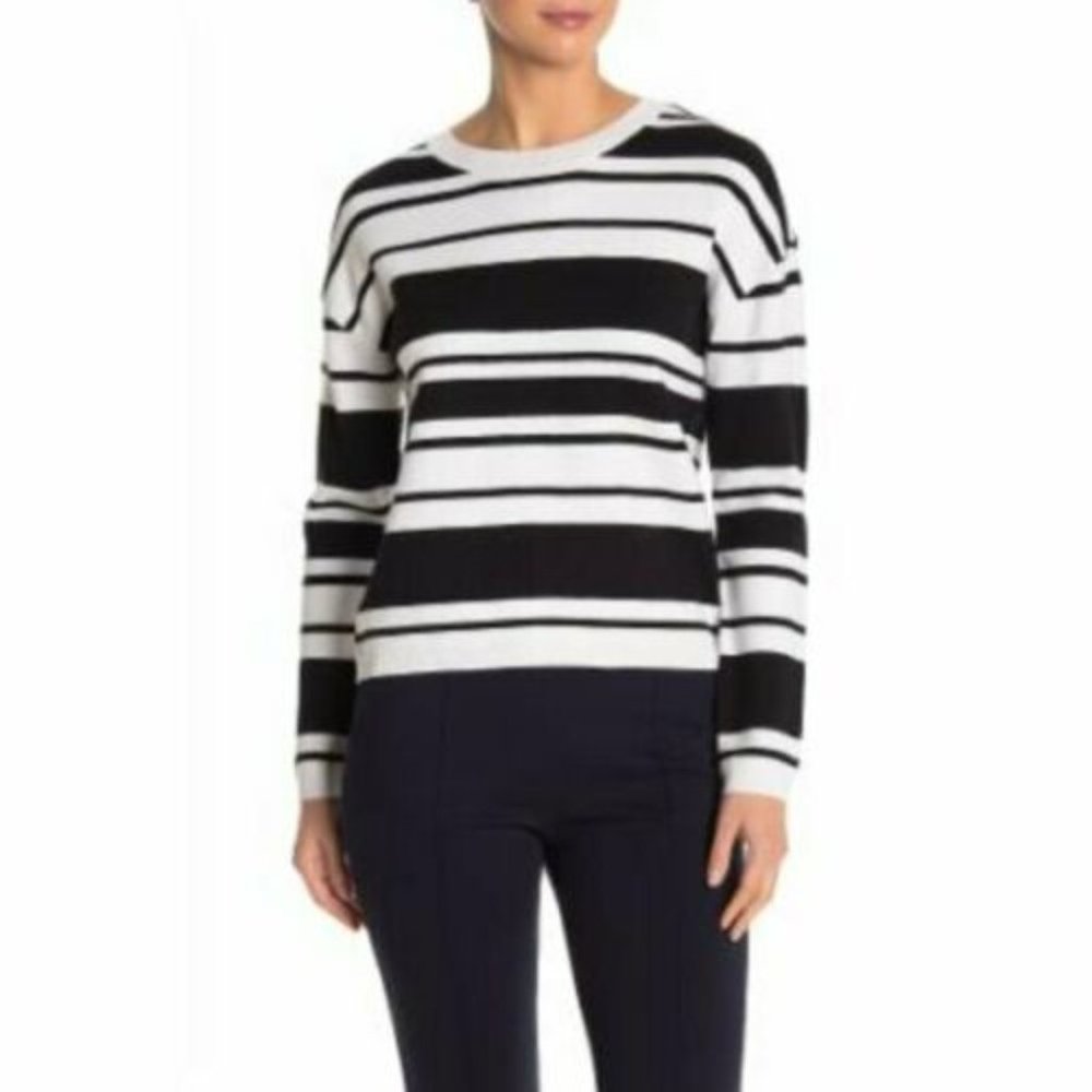 CATHERINE Malandrino Pullover Textured Striped Sweater
